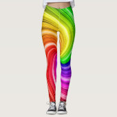 Spiralfarbene Gefärbte Krawatte Rainbow Swirl Kuns Leggings (Vorderseite)