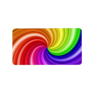 Spiralfarbene Gefärbte Krawatte Regenbogen Swirl A Adressaufkleber