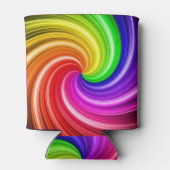 Spiralfarbene Gefärbte Krawatte Regenbogen Swirl A Dosenkühler (Rückseite)