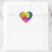 Spiralfarbene Gefärbte Krawatte Regenbogen Swirl A Herz-Aufkleber (Tasche)