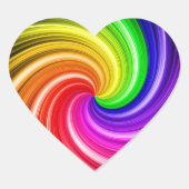 Spiralfarbene Gefärbte Krawatte Regenbogen Swirl A Herz-Aufkleber (Vorderseite)