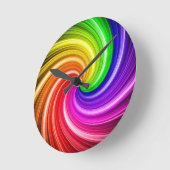 Spiralfarbene Gefärbte Krawatte Regenbogen Swirl A Runde Wanduhr (Winkel)
