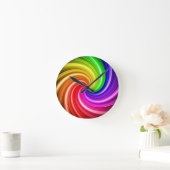 Spiralfarbene Gefärbte Krawatte Regenbogen Swirl A Runde Wanduhr (Zuhause)