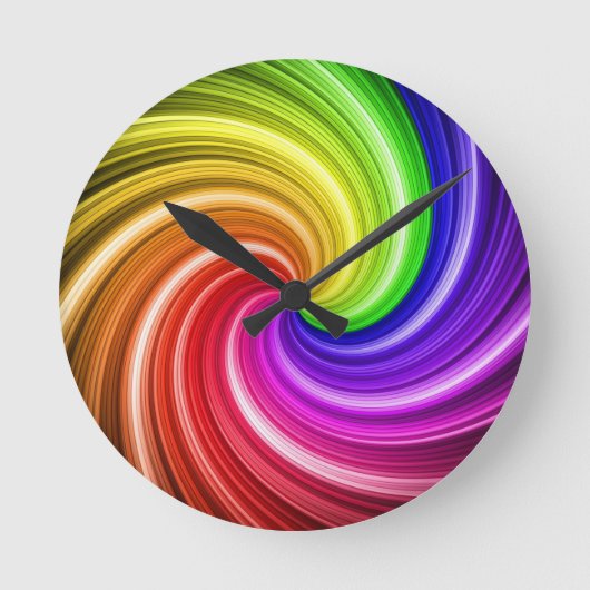 Spiralfarbene Gefärbte Krawatte Regenbogen Swirl A Runde Wanduhr (Vorderseite)