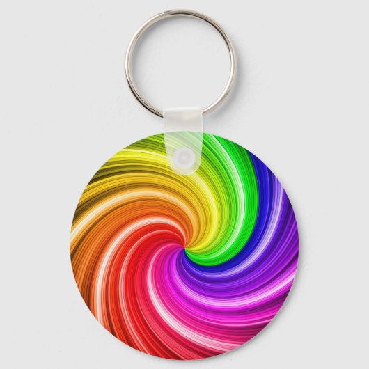 Spiralfarbene Gefärbte Krawatte Regenbogen Swirl A Schlüsselanhänger (Vorderseite)