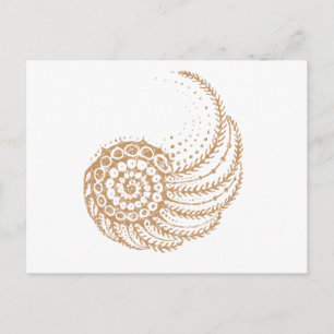 spiralfarbenes Gelb Postkarte