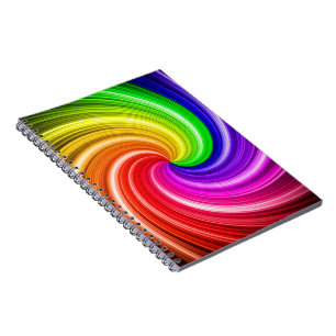 Spiralfarbige Tie-Dye-Regenbogen-Swirbel-Kunstmust Notizblock