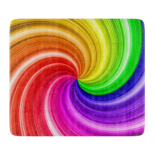Spiralfarbige Tie-Dye-Regenbogen-Swirbel-Kunstmust Schneidebrett