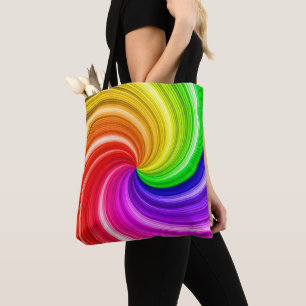 Spiralfarbige Tie-Dye-Regenbogen-Wirbel-Kunstmuste Tasche