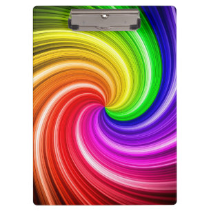 Spiralfarbige Tie-Dye-Regenbogenwirbel-Kunstmuster Klemmbrett