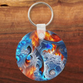 Spiralfeuer und Eiskunstwerk Fraktal Schlüsselanhänger (Vorderseite)