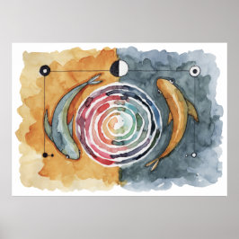 Spiralfisch Art Print Poster