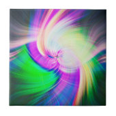 SPIRALFLUO - Psychedelisch-farbiges modernes Frakt Fliese (Vorderseite)