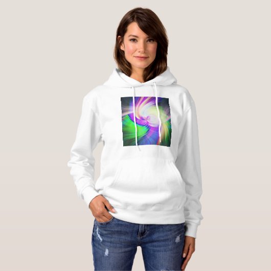 SPIRALFLUO - Psychedelisch-farbiges modernes Frakt Hoodie (Vorne ganz)