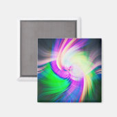 SPIRALFLUO - Psychedelisch-farbiges modernes Frakt Magnet (Vorderseite/Rückseite)