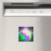 SPIRALFLUO - Psychedelisch-farbiges modernes Frakt Magnet (In Situ (Geschirrspüler))