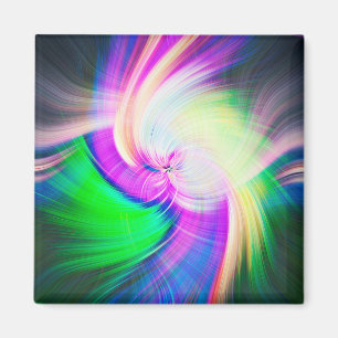 SPIRALFLUO - Psychedelisch-farbiges modernes Frakt Magnet