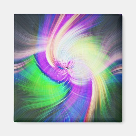 SPIRALFLUO - Psychedelisch-farbiges modernes Frakt Magnet (Vorne)