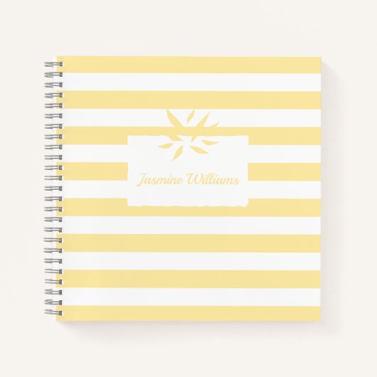 Spiralfolie Minimalistisch gelb und weiß gestriche Notizblock (Vorderseite)