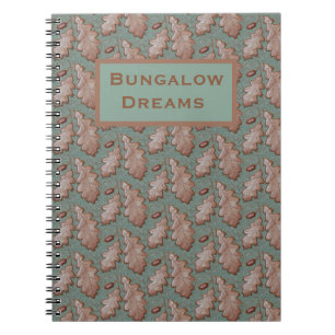 Spiralfolien-Eichenblattdruck Notizblock