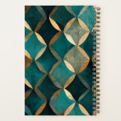 Spiralfolien für aquamarine und goldene Muster Notizblock (Rückseite)