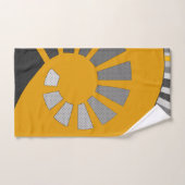 Spiralform, abstrakt, Polka-Punkte, grau, gelb Badhandtuch Set (Handtuch)