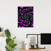 Spiralförmige Blumenlichter Poster (Heimbüro)
