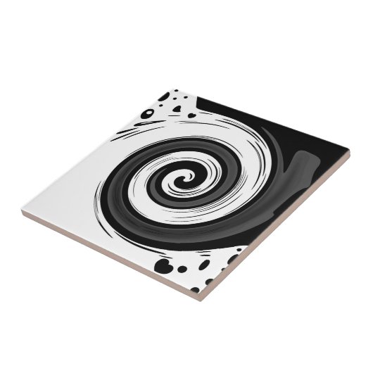 Spiralförmige flüssige Zirkulation moderne schwarz Fliese (Seite)