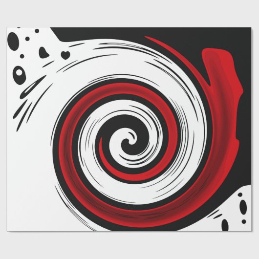 Spiralförmige flüssige Zirkulation moderne schwarz Geschenkpapier (Flach)