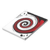 Spiralförmige flüssige Zirkulation moderne schwarz Notizblock (Rotiert)