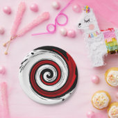 Spiralförmige flüssige Zirkulation moderne schwarz Pappteller (Party)