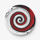 Spiralförmige flüssige Zirkulation moderne schwarz Pappteller (Vorderseite)