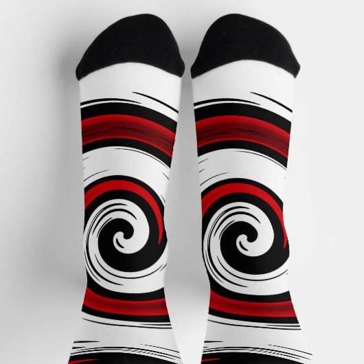 Spiralförmige flüssige Zirkulation moderne schwarz Socken (Oben)