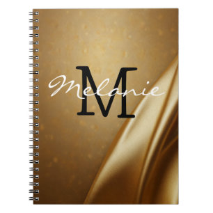 Spiralförmiges glamouröses Monogramm-Notizbuch Notizblock