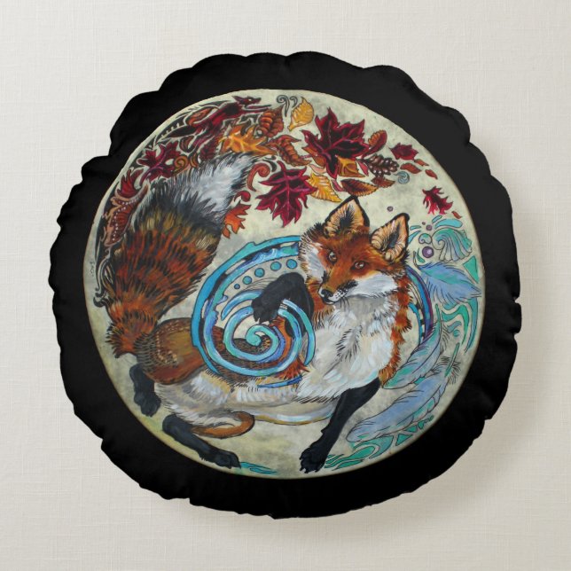 Spiralfox Rundes Kissen (Vorderseite)