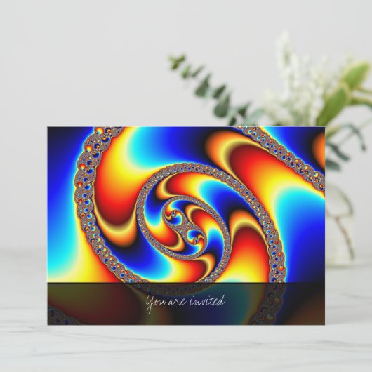 Spiralgalaxie - Fraktal Kunst Einladung (Stehend Vorderseite)