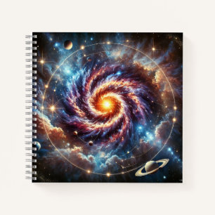 Spiralgalaxie & Himmelsbewegung Notizblock
