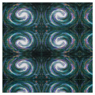 Spiralgalaxie im Weltraum, dunkelgrün und Lila Stoff