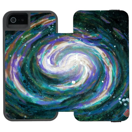 Spiralgalaxie im Weltraum Incipio iPhone Geldbeutel-Hülle (Folio Geöffnet)