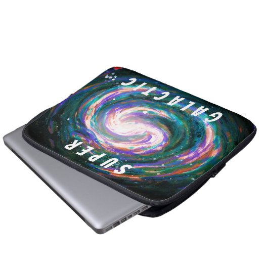 Spiralgalaxie in Space Super Galactic Laptopschutzhülle (Vorne Knopf)