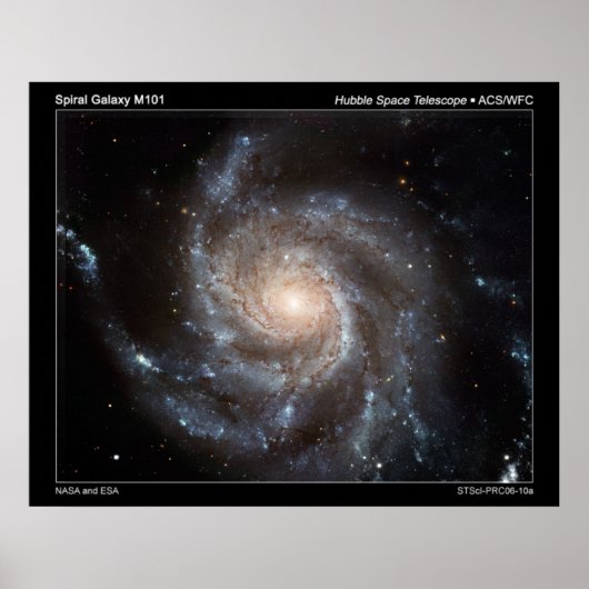 Spiralgalaxie M101 Poster (Vorne)