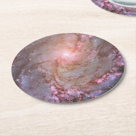 Spiralgalaxie M83, Ablaze mit Sternenbildung. Runder Pappuntersetzer (Angewinkelt)