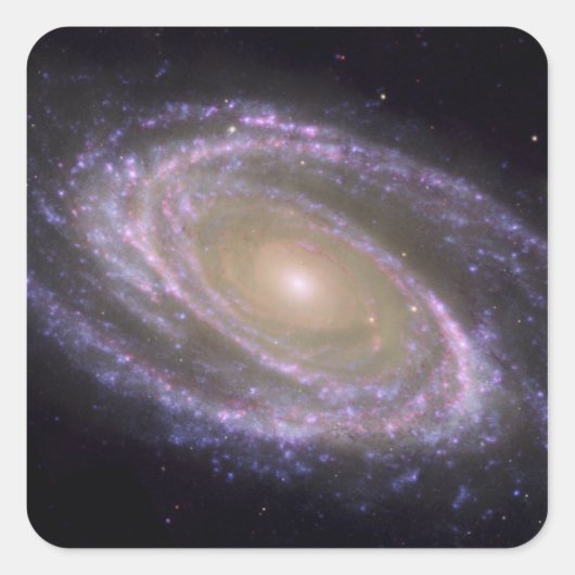 Spiralgalaxie Messier 81 Quadratischer Aufkleber (Vorderseite)