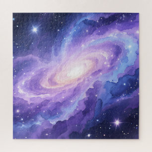 Spiralgalaxie Nebel Lila Kosmische Wirbel Puzzle