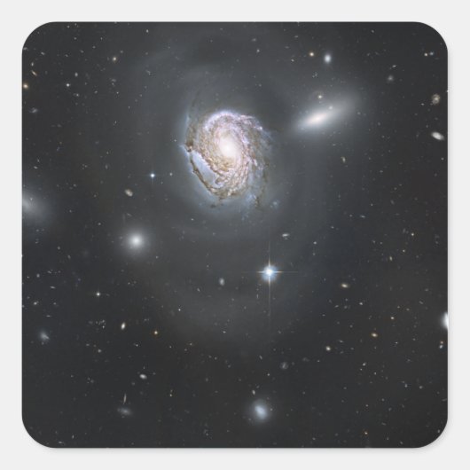 Spiralgalaxie NGC 4911 Quadratischer Aufkleber (Vorderseite)