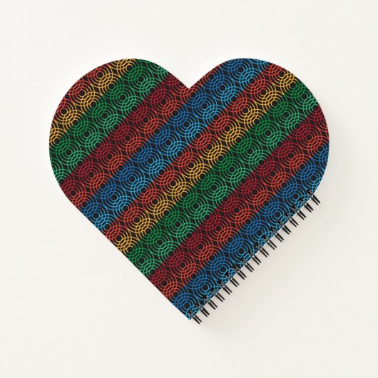 Spiralgebundenes Notebook mit kreisförmiger Muster Notizblock (Rückseite)