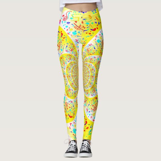 Spiralgelb Leggings (Vorderseite)
