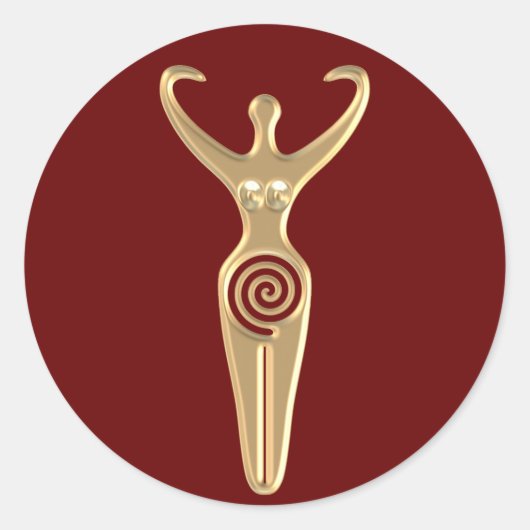 Spiralgöttin Runder Aufkleber (Vorderseite)