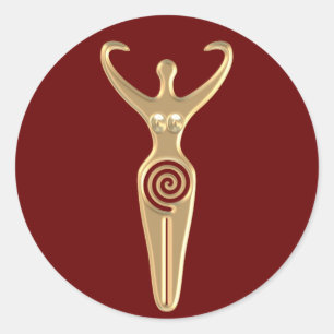 Spiralgöttin Runder Aufkleber