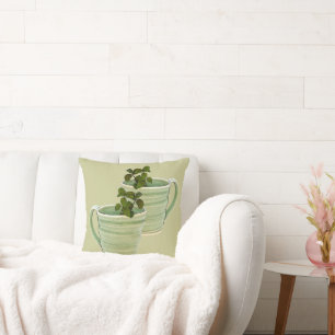 Spiralgrüner Pokal mit Mintfotografie Kissen